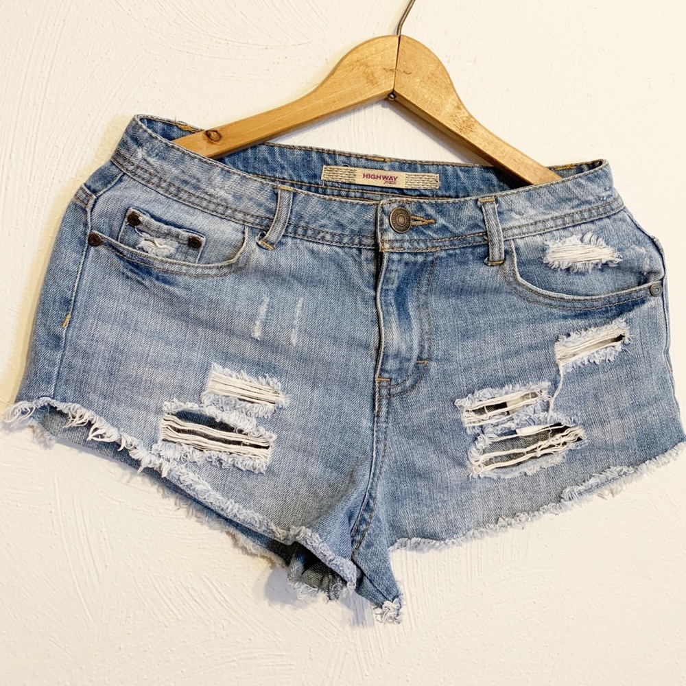 Distressed and ripped shorts